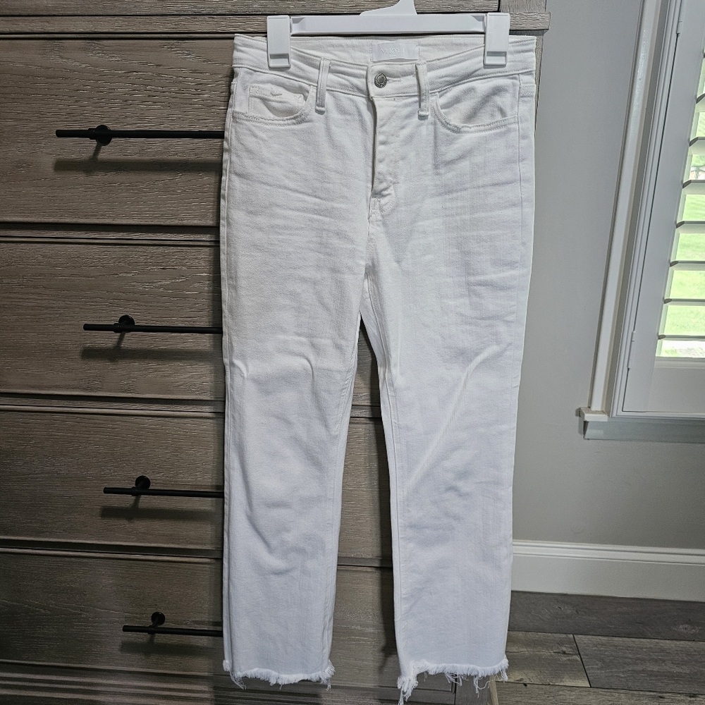 Vervet White Frayed Hem Jeans